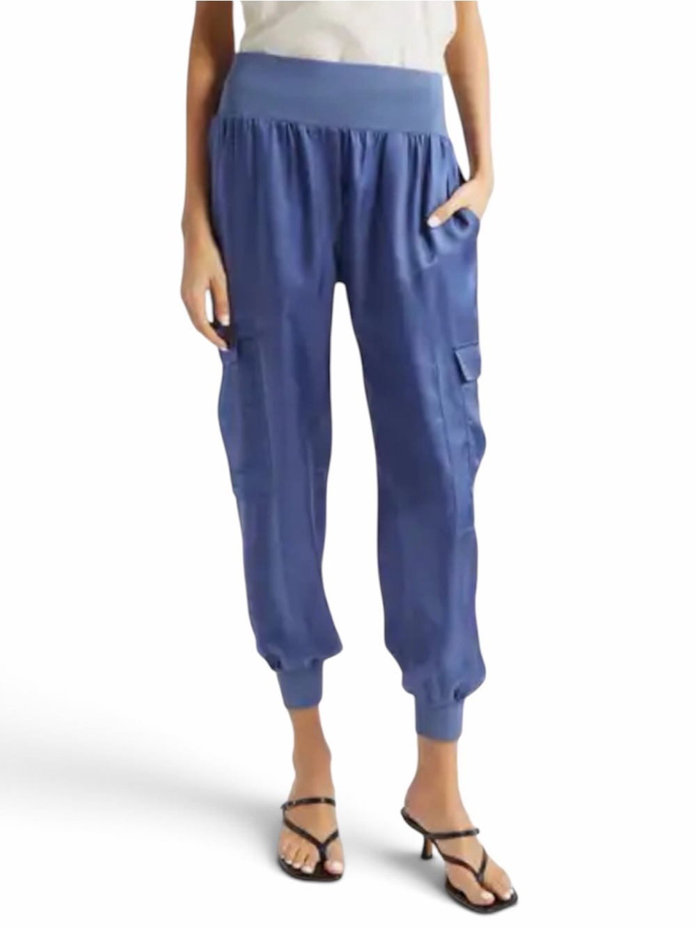 Cinq à Sept Slate Blue Cargo Joggers Size Medium